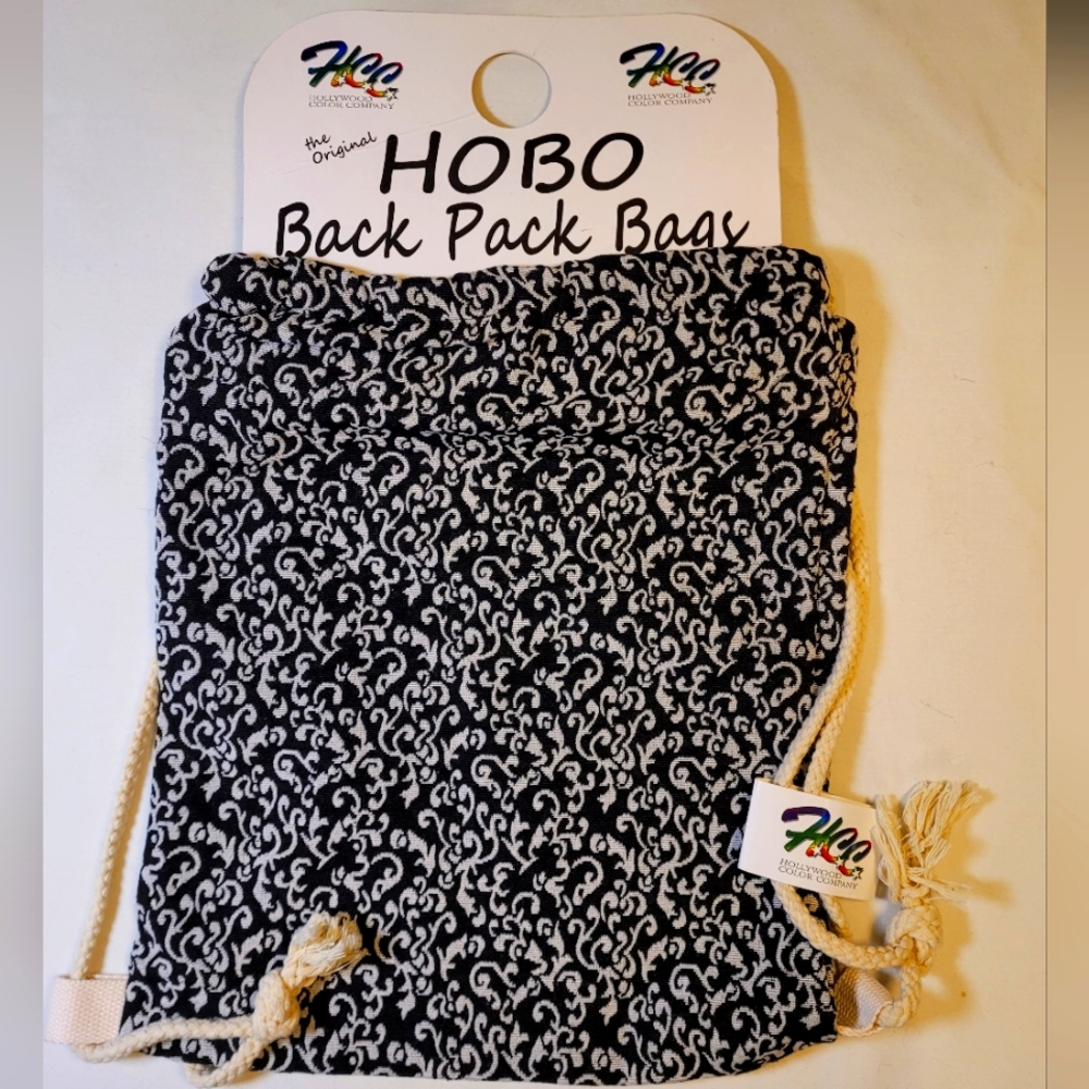 Hollywood Color Company Hobo Back Pack Bag Black & White
